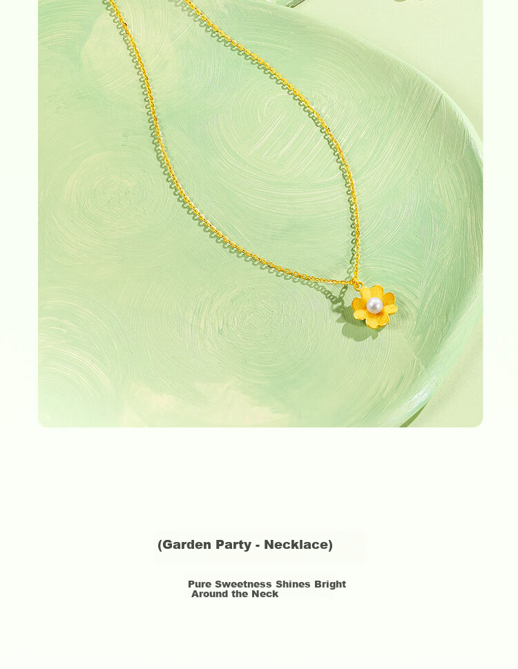 ZLF Garden Party Gold Necklace for Women with Pearl Pendant Women's Day Gift X0613050 Approx. 3.67g 40+5cm 7