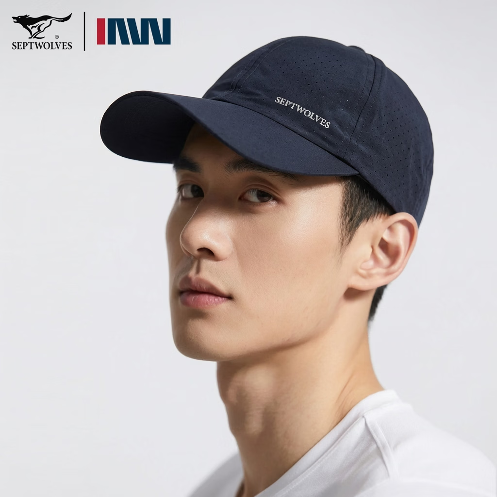 Seven Wolves Men's Baseball Cap Casual Versatile Sun Hat Quick-Dry Adjustable Large Size Breathable Duckbill Cap 3