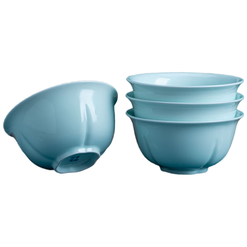 Changnan Underglaze Color Jingdezhen Dinnerware Set 6-Inch Ceramic Rice Bowls Soup Bowls Home Use 4-Piece Set