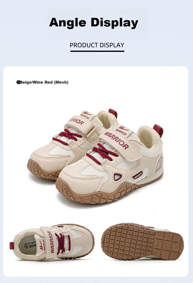 Warrior Girls' Sports Shoes Spring and Autumn Children's Casual Training Shoes Soft Sole Running Shoes WZ-1556 Purple/Silver Size 38 5