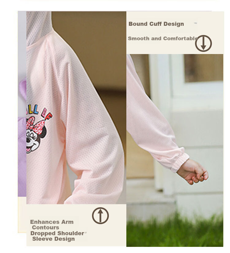 Disney Summer Girls' Lightweight Hooded Skin-Friendly Soft Physical Sun Protection Jacket for Older Girls 5