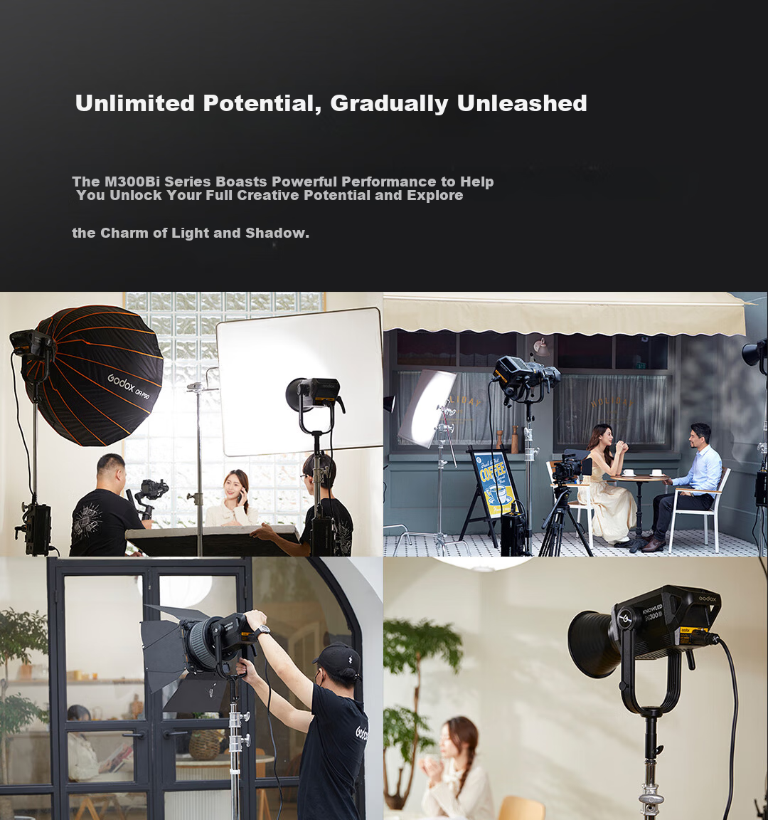 Godox M300Bi Professional High-Power Studio Video Light LED Fill Light for Photography Live Streaming Portable Spotlight【Official Standard Edition】 16
