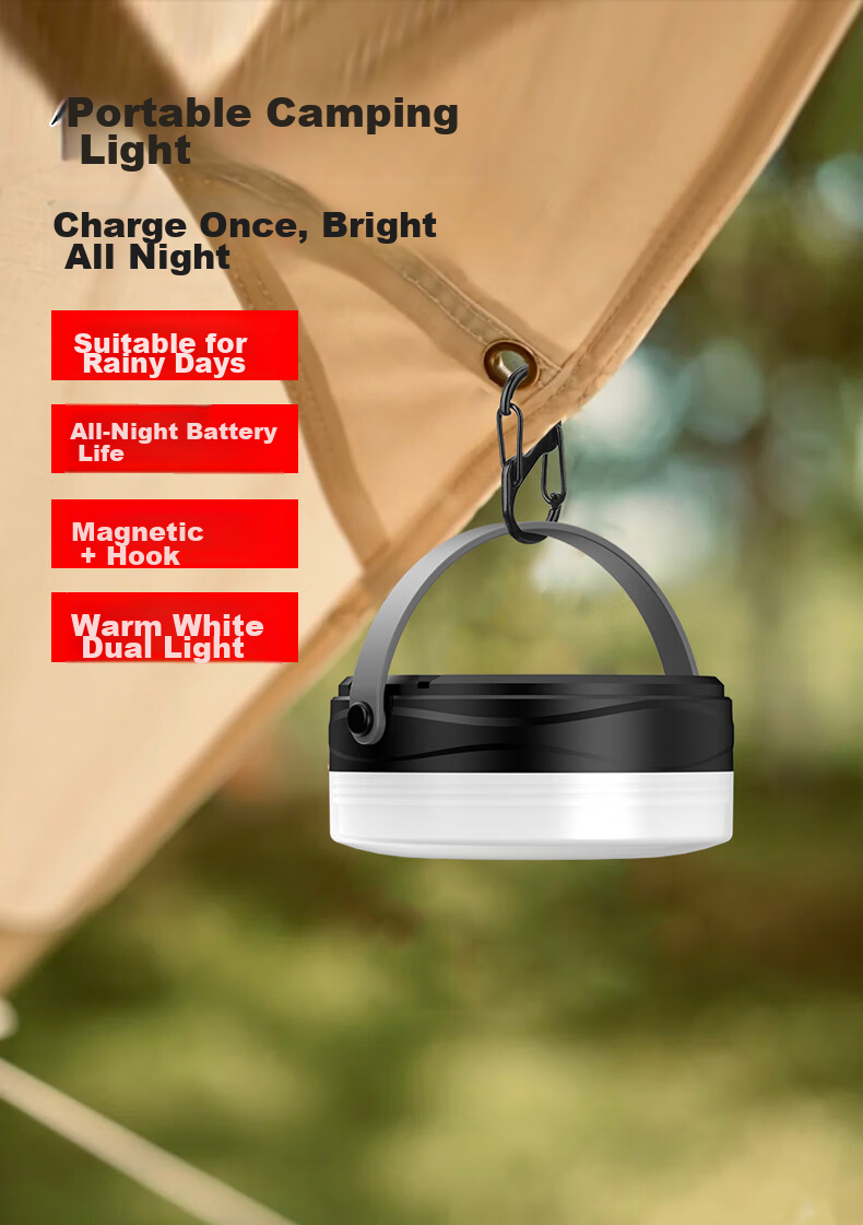 Guangmingdajiang Camping Light, High-Intensity Tent Lamp, Outdoor Ultra-Bright Camping Emergency Equipment, Hanging Lamp, Power Outage LED Rechargeable Lighting 7106 2