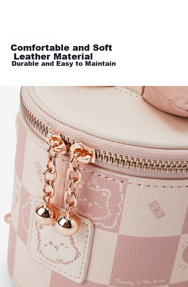 Semir Cute Dog Crossbody Bag for Women Makeup Box Checkerboard Bowknot Small Bag Gift 105825153003 6