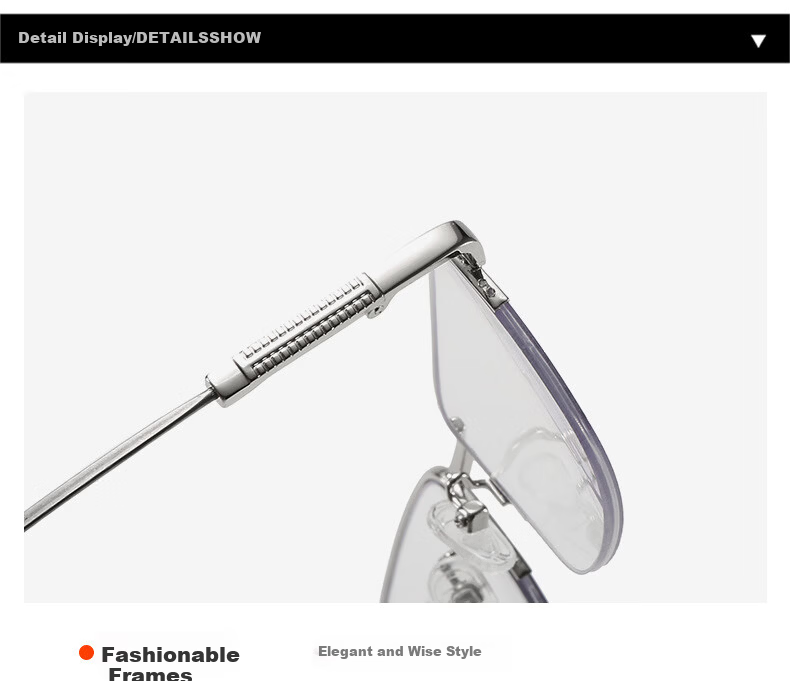 DRATRA HD Multifocal Progressive Blue Light Blocking Reading Glasses Semi-Rimless Ultra-Light Unisex Elderly Glasses for Near and Far Vision 10