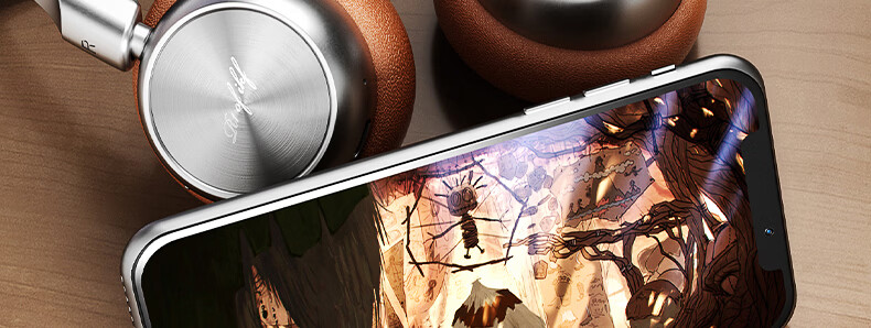 IKF R1 Retro Over-Ear Wireless Bluetooth Headphones Fashion Digital High-Quality Metal Millennium Y2K Influencer Celebrity Melad Small Head Space Black 62