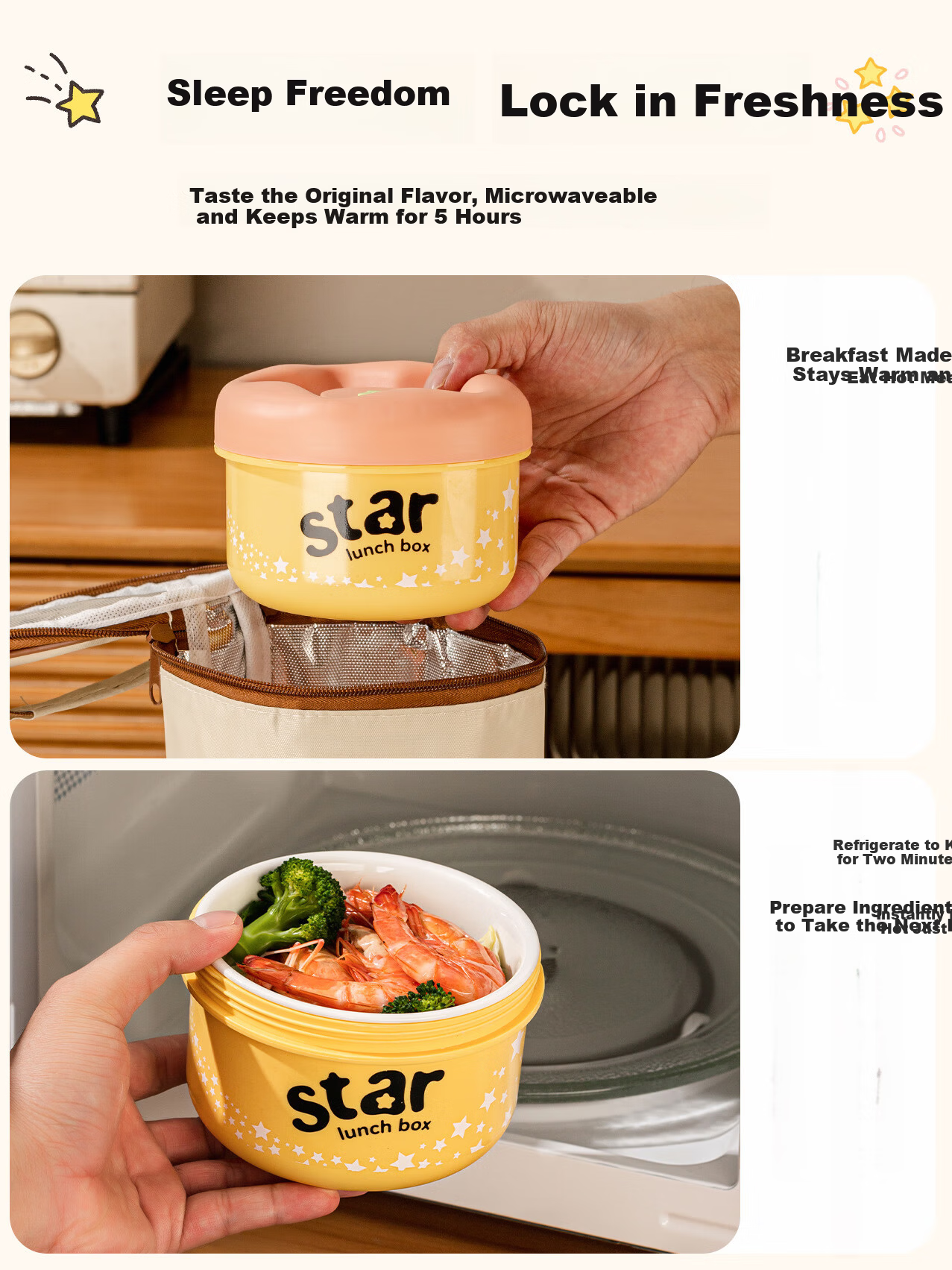 TREEJACK Ceramic Inner Thermal Lunch Box Microwave Safe Fresh-Keeping Box 2025 New Stylish Bento Box for Office Workers 3