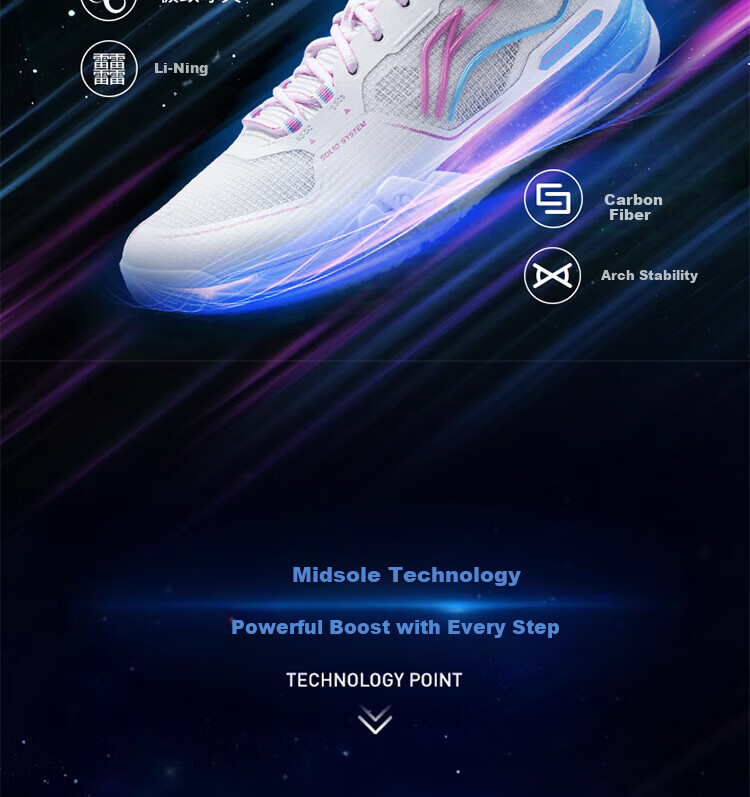 LI-NING Flying on the Ground 3PRO Professional Badminton Shoes AYAV001-1 Standard White Size 42 2