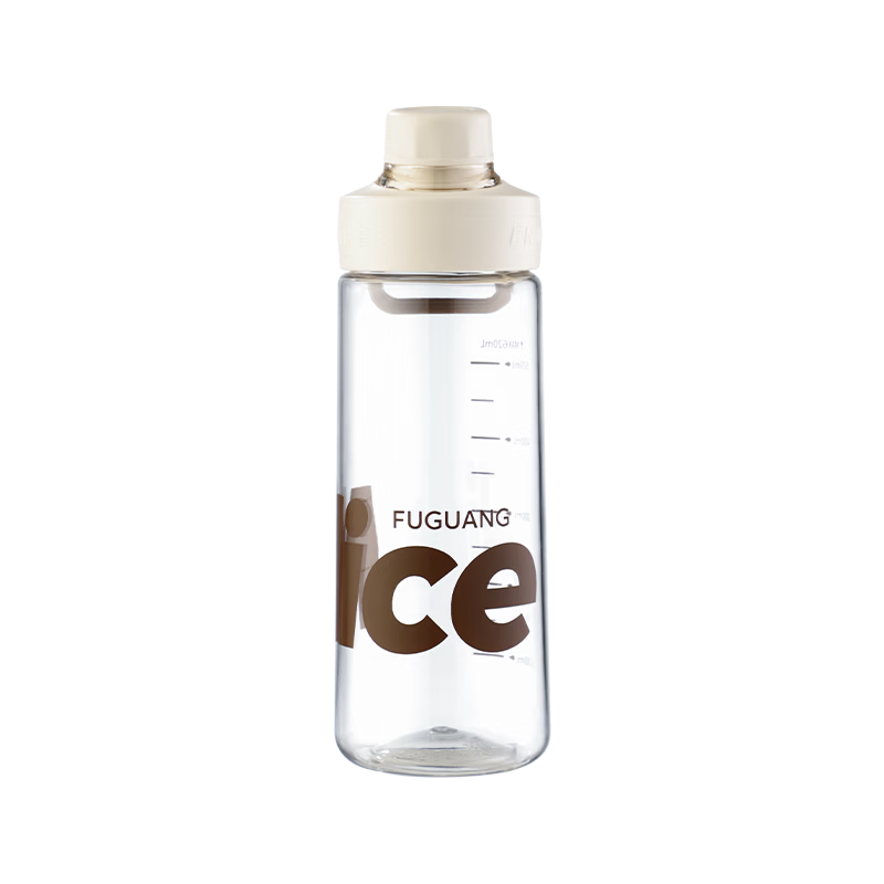 Fuguang Tritan Student Unisex Plastic Water Bottle Large Capacity Portable School High Temperature Resistant Khaki 660ML