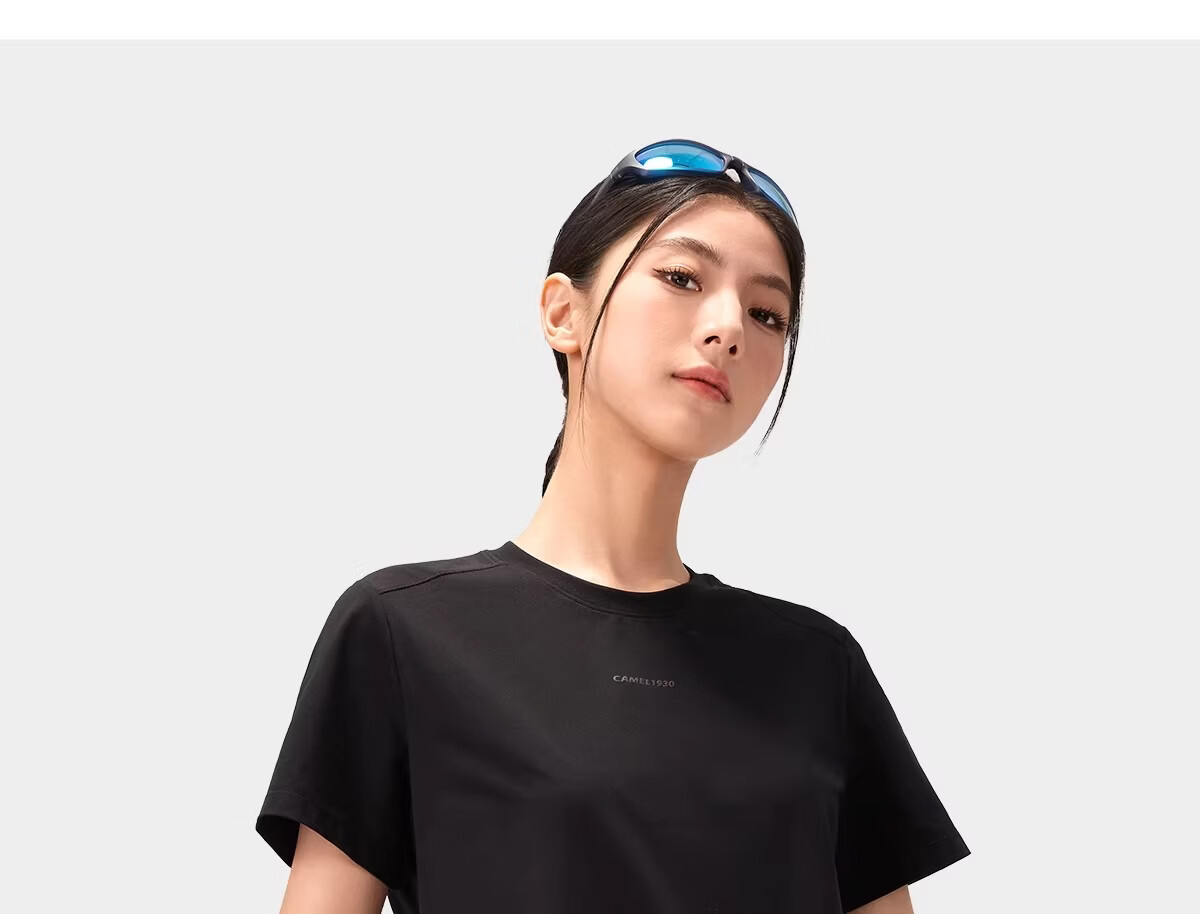 CAMEL Outdoor Quick-Dry T-Shirt Women Summer 26 Short Sleeve Original Yarn Cooling Breathable Hiking Mountaineering Sun Protection T-Shirt Men 1053 36