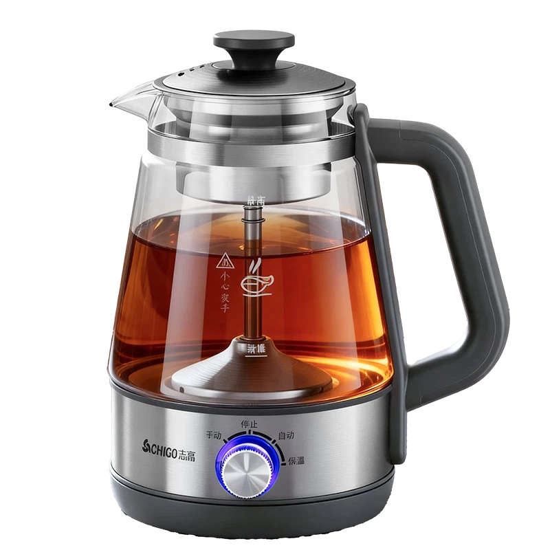 CHIGO Pure Titanium Health Kettle Antibacterial Odorless 1L Large Capacity Integrated Spray Tea Cooker Steaming Tea Pot Office Tea Brewing and Water Boiling Machine