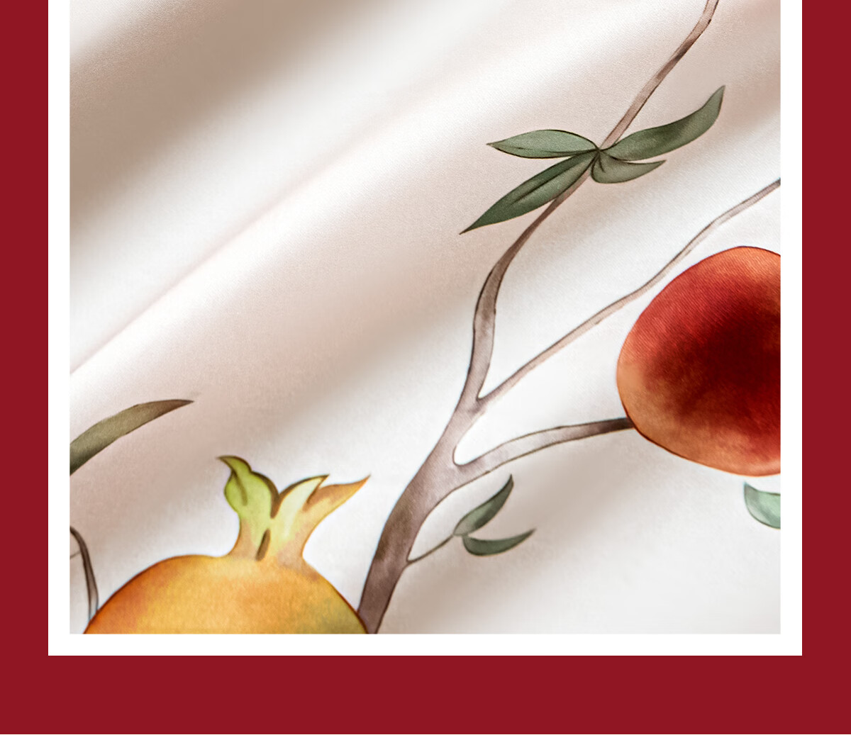 MIDO HOUSE Mingdu 100% Cotton Wedding Bedding Set, Pure Cotton Red Bed Sheet And Duvet Cover, 200X230cm, Pomegranate Flower Patter 7