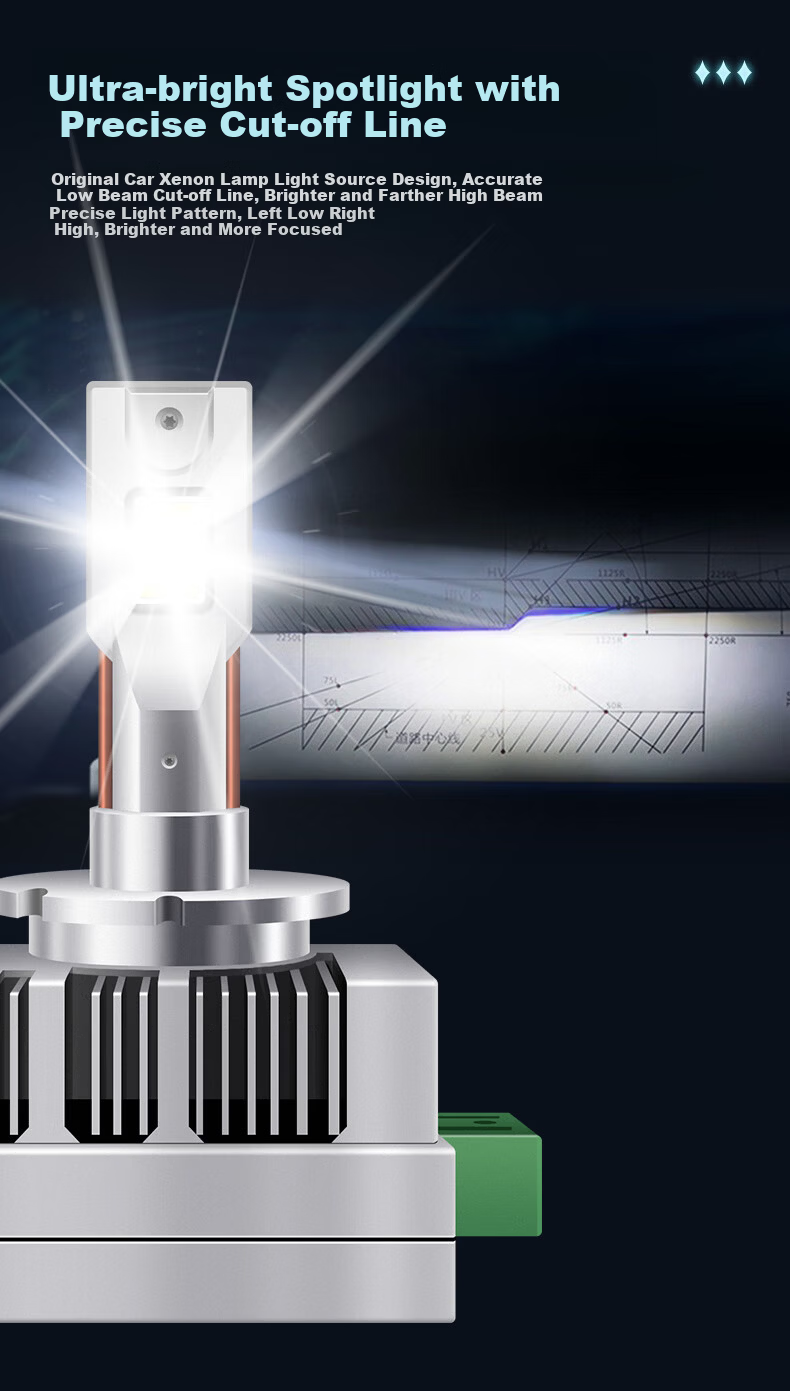Cnlight Original Car D1S Xenon Bulb Upgrade Super Bright Laser LED Bulb High Brightness Focused White Light Bulb 3