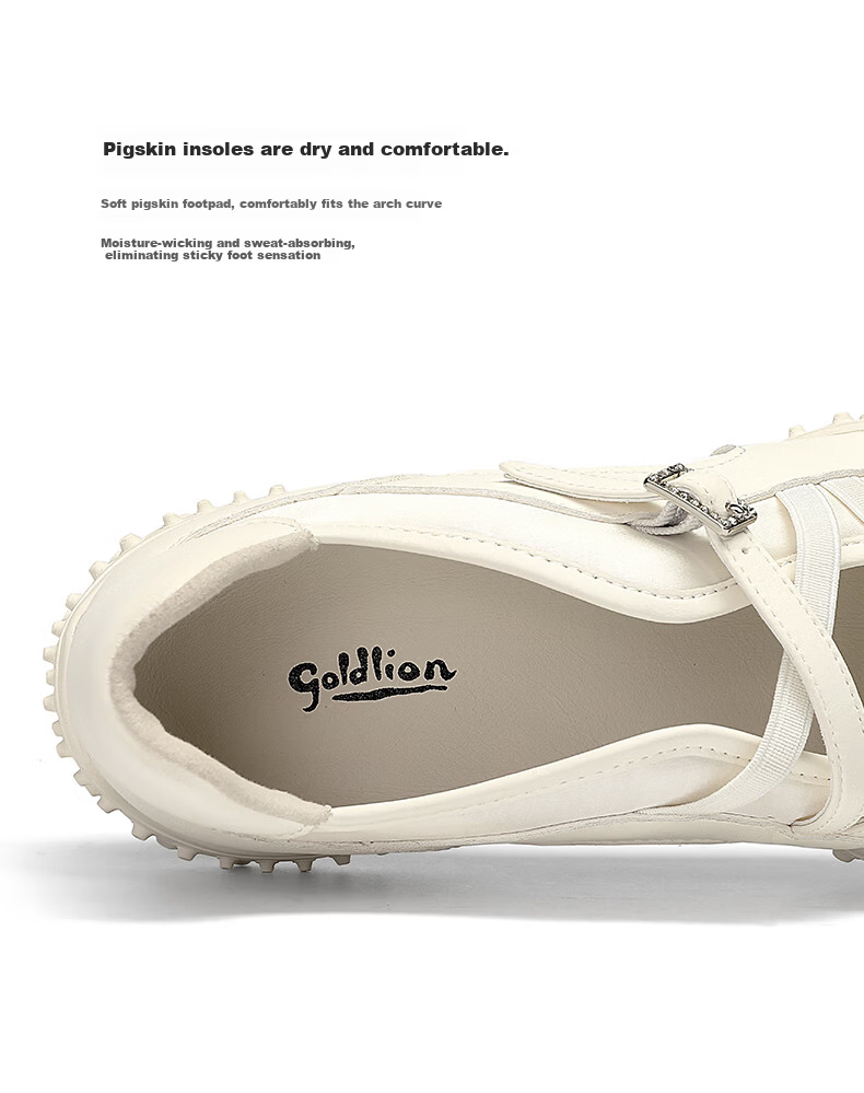 Goldlion Women's Ballet Mary Jane Shoes French Elegant Low-Cut Casual Sneakers G696530177 White Size 40 4