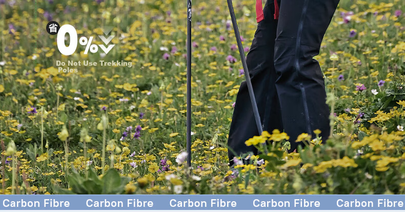 Camel Trekking Pole Carbon Lightweight Telescopic Hiking Mountaineering Carbon Fiber Walking Stick 174BABP668A Matte Black 7