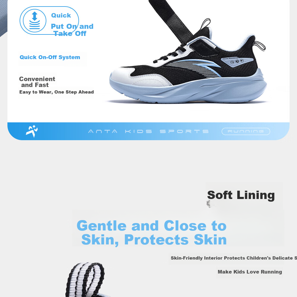 ANTA Kids Lightweight Running Shoes Unisex 2026 Spring Breathable Mesh Sports Sneakers Campus Casual A12615561 5