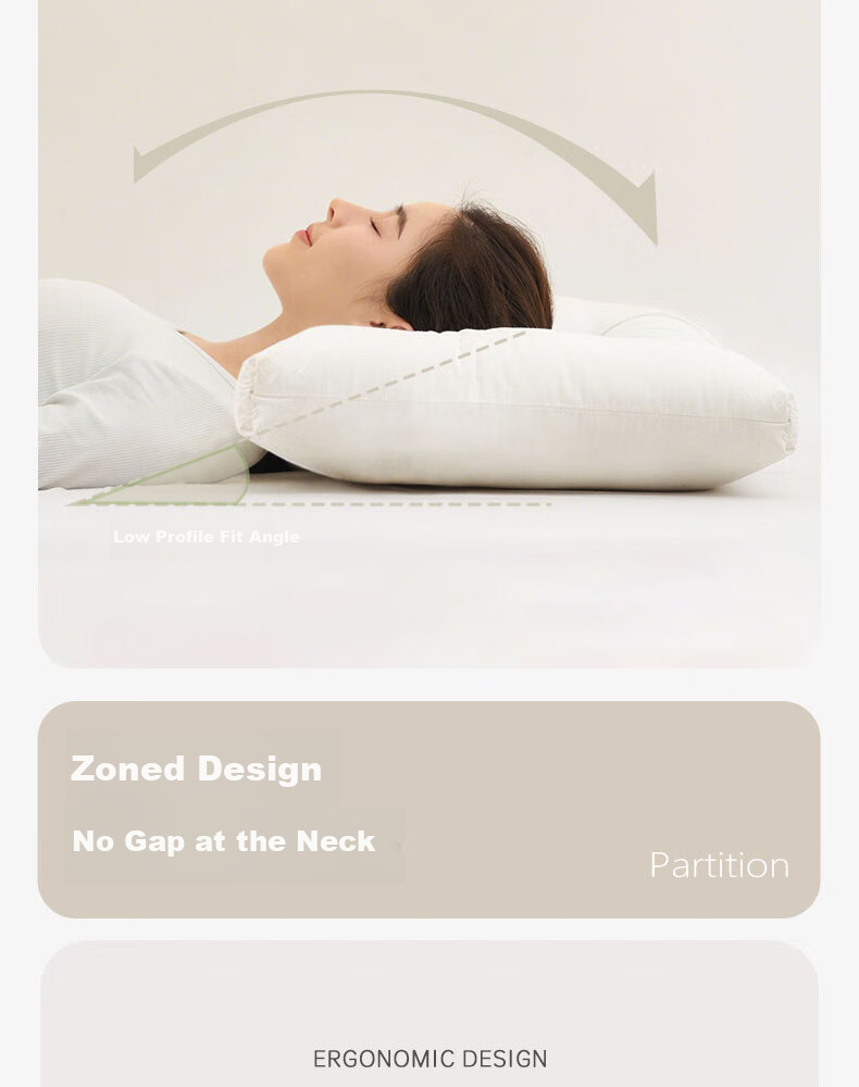Ranpai Low Pillow A-Class Pure Cotton Soft Cervical Pillow Neck Protection Student Pillow Single 48x74cm 5