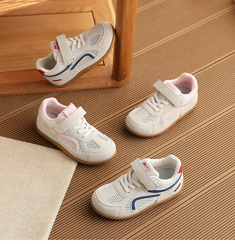 Warrior Summer Kids Breathable Mesh Shoes New Single Mesh Sports Casual Shoes WZ(CL)-2228 Light Gray Pink Size 36 1