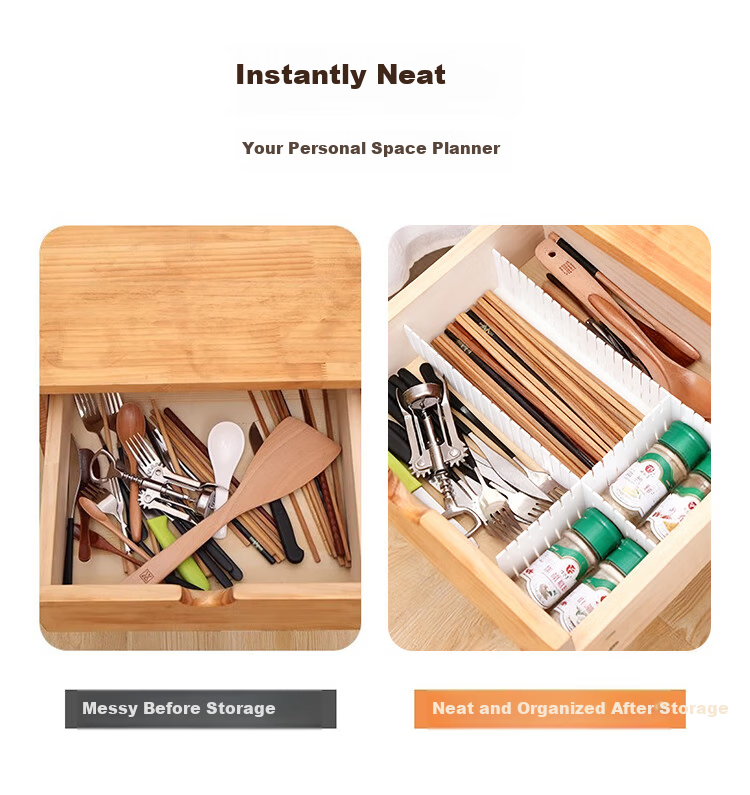 Vijian Plastic Drawer Divider Board Partition for Free Combination Underwear and Socks Storage Box Organizer Inserts 3