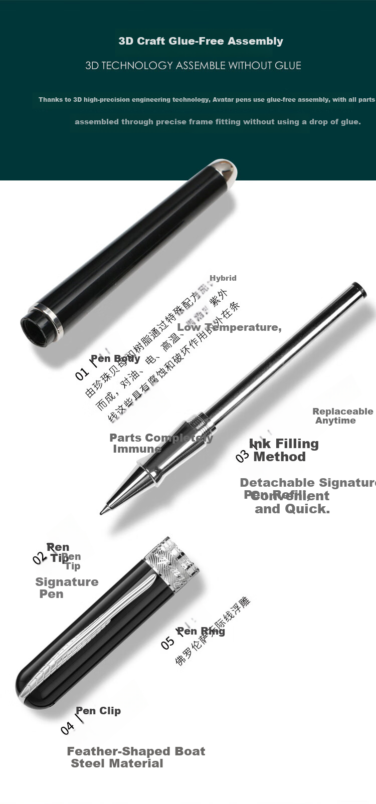 PINEIDER Avata Series Black Signature Pen High-End Ballpoint Pen for Men and Women Gift SR0MSPP2102421 2