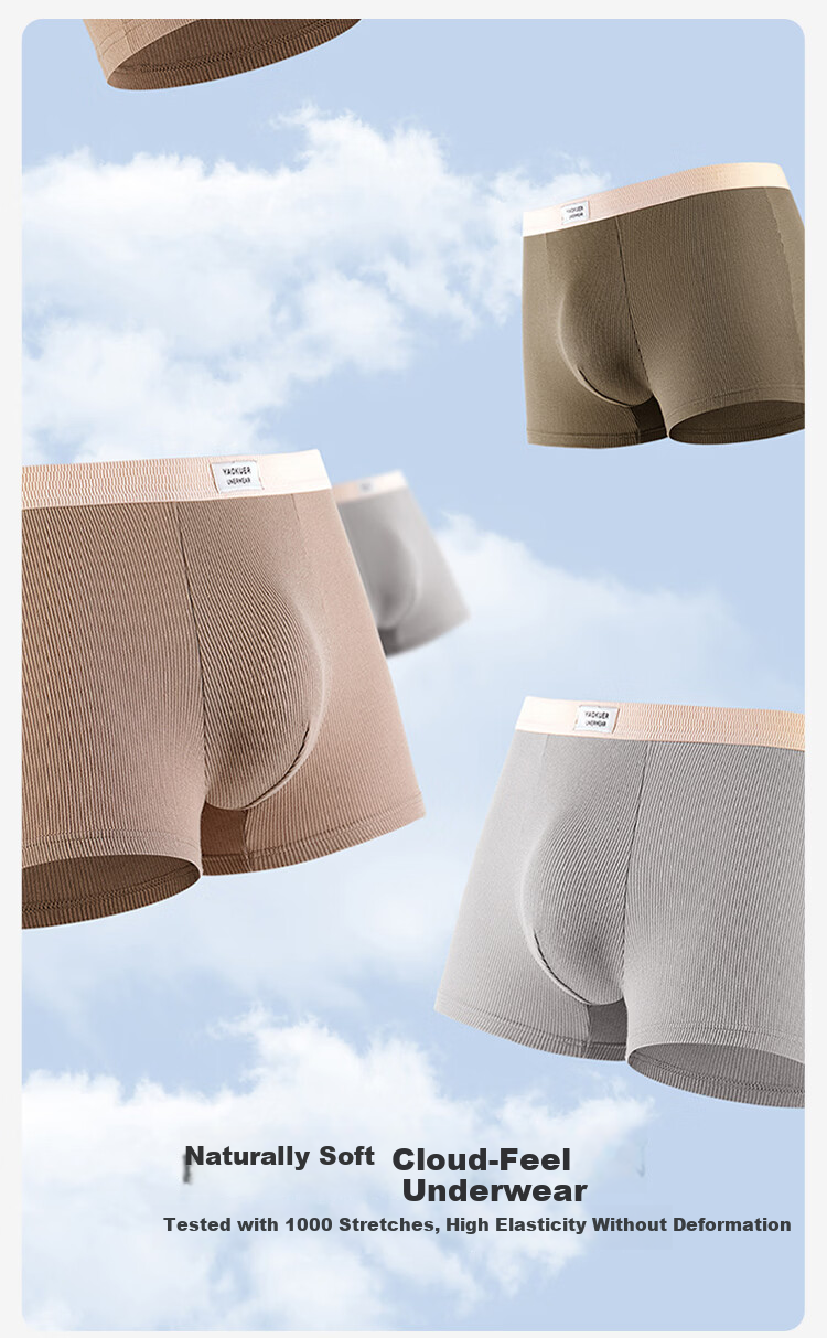 Modal Men's Underwear Winter Cotton High-End Antibacterial Moisture-Resistant Boxer Briefs Large Size 11