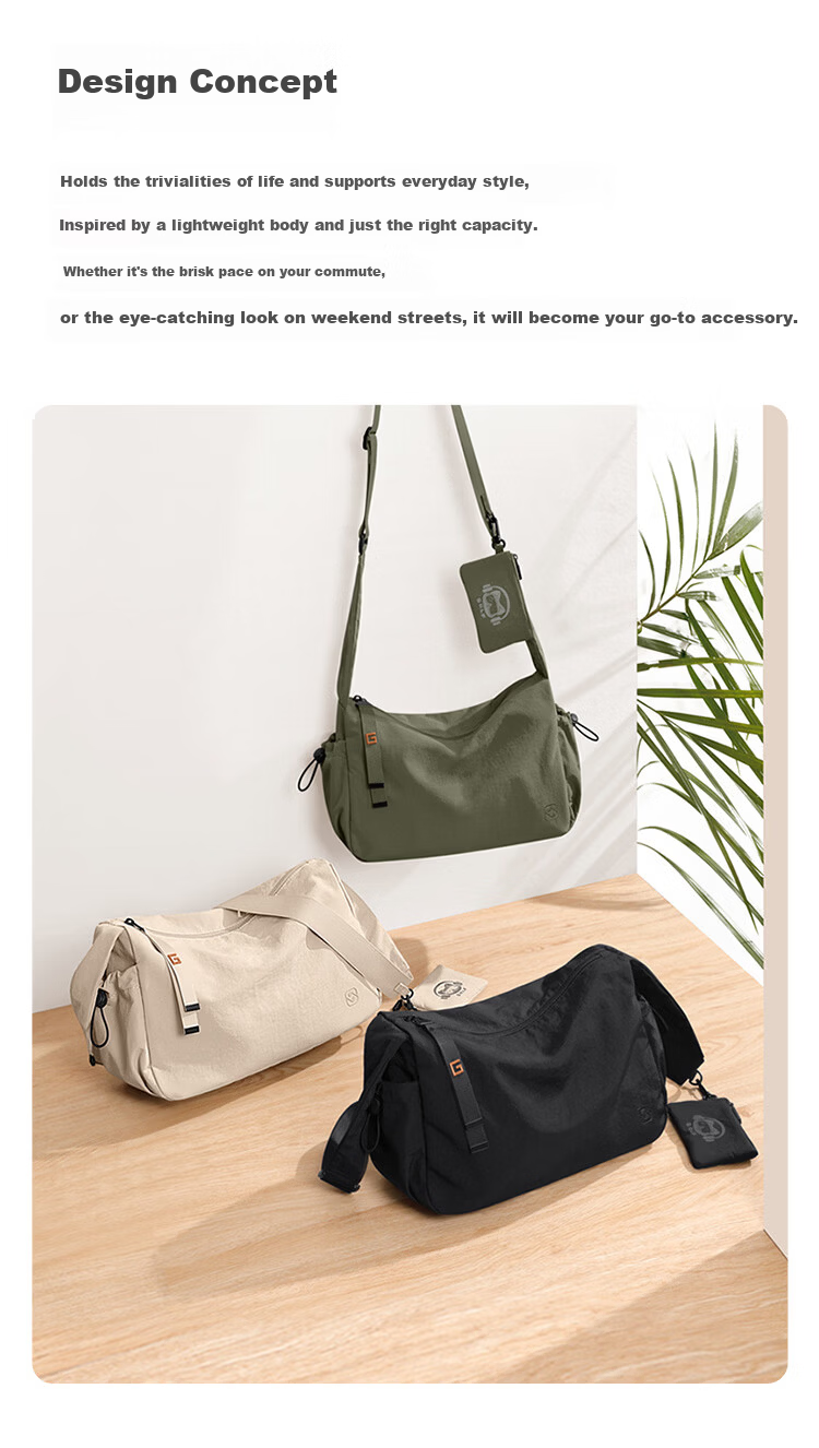 GOLF Men's Casual Shoulder Bag Crossbody Bag Unisex Waterproof Lightweight Cycling Sports Bag for Phone and iPad 4