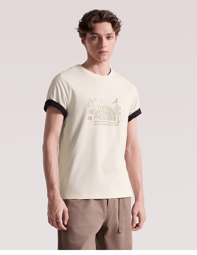 The North Face Unisex Printed Short Sleeve T-Shirt Outdoor Breathable Off-White QLI M 6