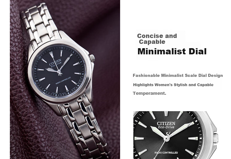 CITIZEN Women's Eco-Drive Japanese Movement Date Display Stainless Steel Band Fashion Watch ES5040-51E 1