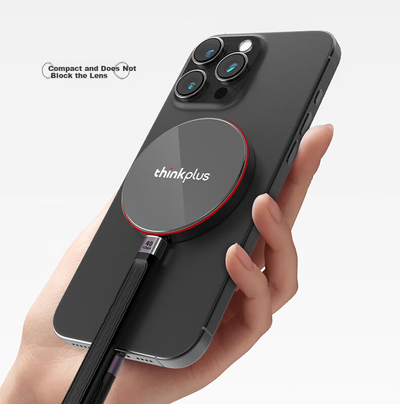 ThinkPlus Lenovo 1TB Magnetic Portable SSD USB 3.2 High-Speed 2000MB/s Magnetic Mobile Hard Drive PSSD Portable UH100 Little Flying Disk Series 3