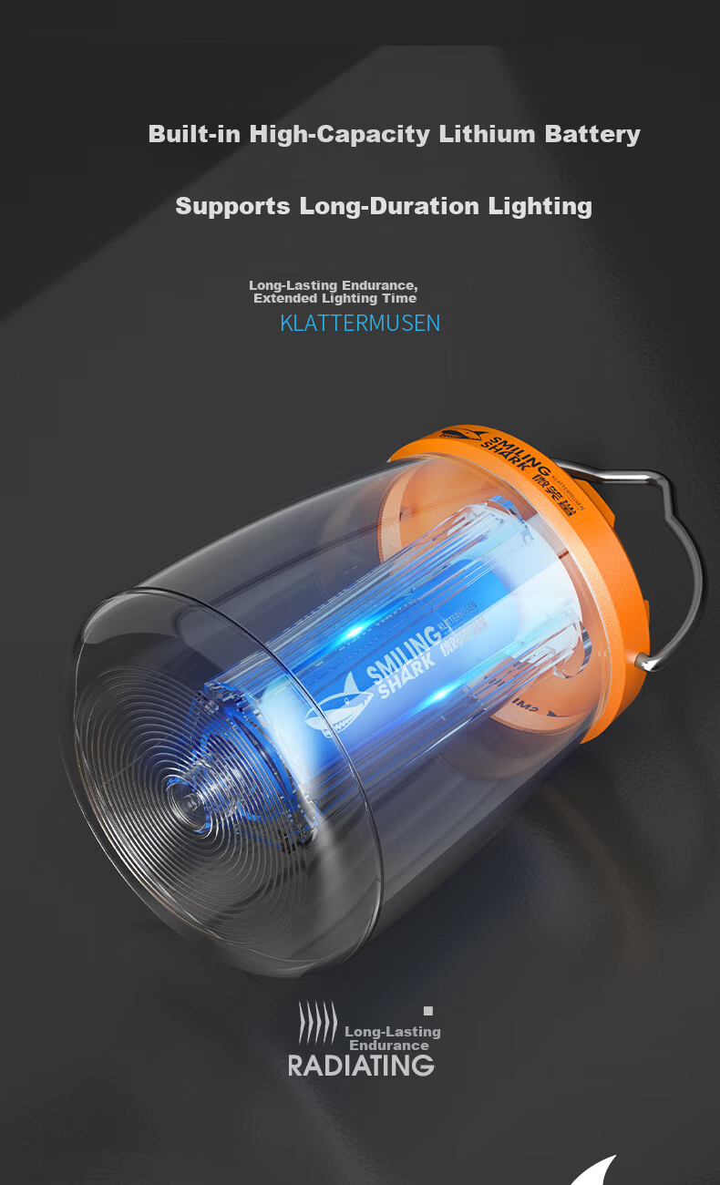 Smile Shark 8288 Outdoor Camping Lantern Long-lasting Rechargeable Tent Ambient Hanging Light Emergency Camping Lamp 7