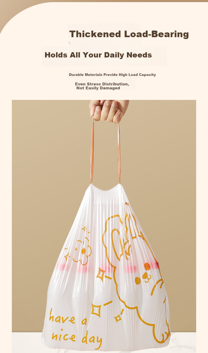 OKISS Large Heavy-Duty Garbage Bags Commercial Property Sanitation Office Home Thickened Plastic Bags 80x100cm 60pcs 8