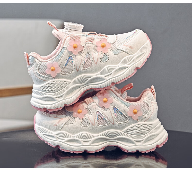 Jeanswest Kids Girls Lightweight Sports Shoes Casual Dad Sneakers Children's Running Shoes D1A086 White/Purple Size 27 8
