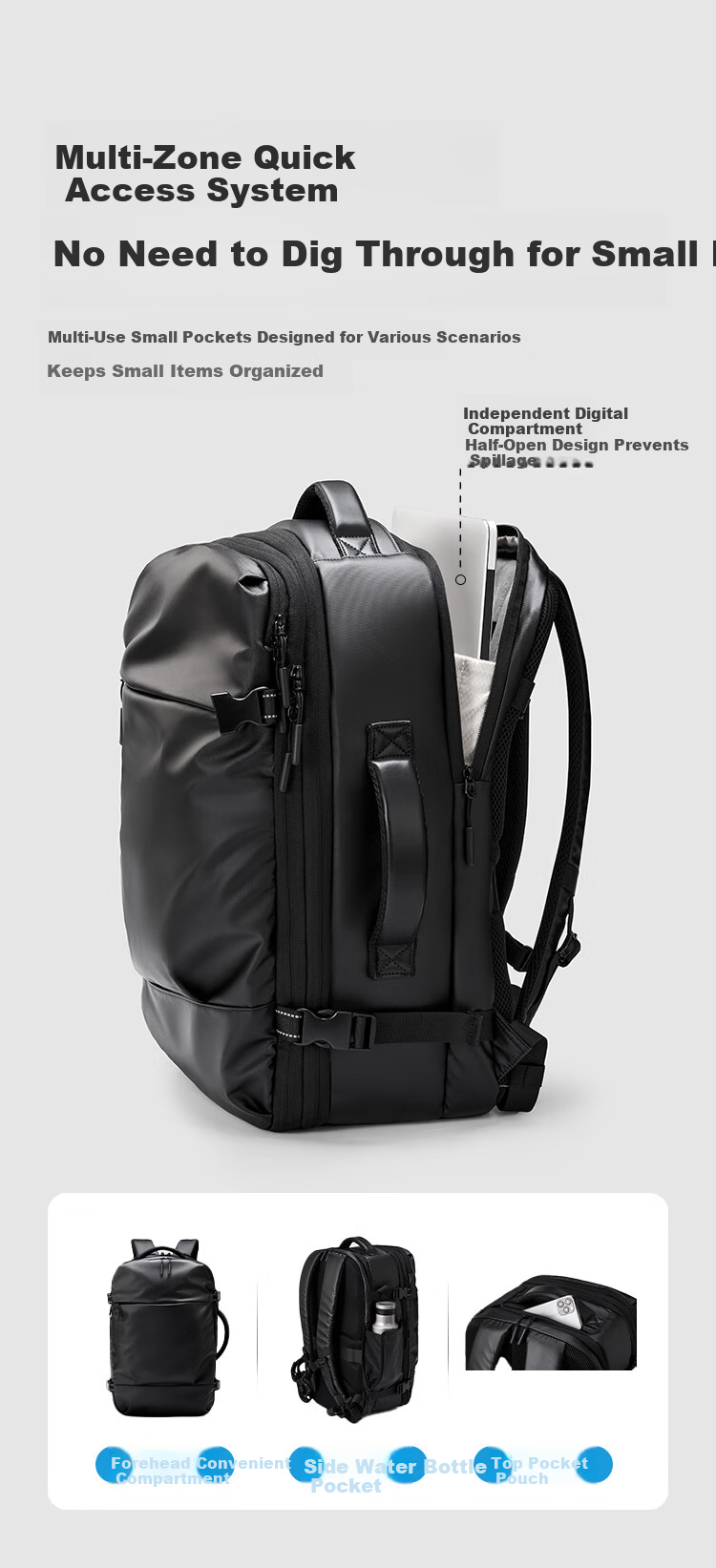 JD Jingzao Black Warrior AVANT PRO Multifunctional Sports Backpack TPU Travel Large Capacity Business Laptop Bag 7