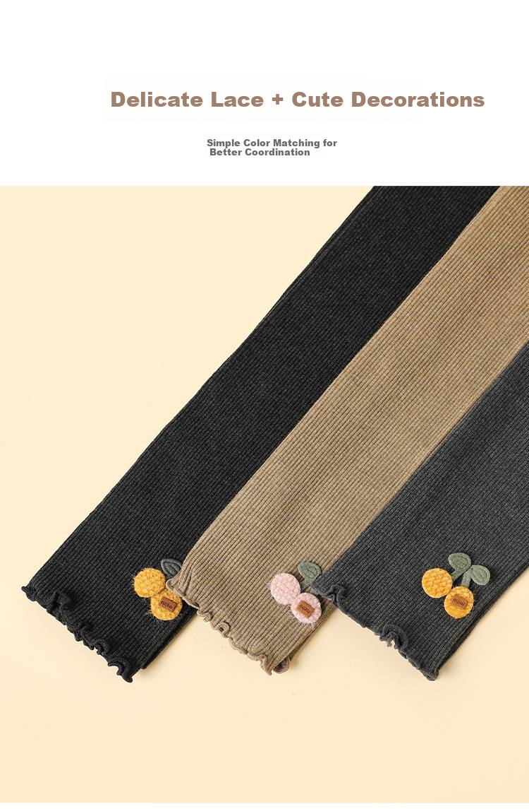 Bingxue Kapok Girls' Cotton Blend Solid Color Twisted Knit Elastic Stretchy Leggings for Spring and Autumn, 3/4 Length Pants for Kids and Teens 3