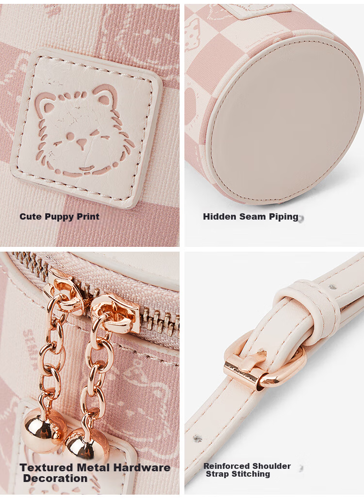 Semir Cute Dog Crossbody Bag for Women Makeup Box Checkerboard Bowknot Small Bag Gift 105825153003 10