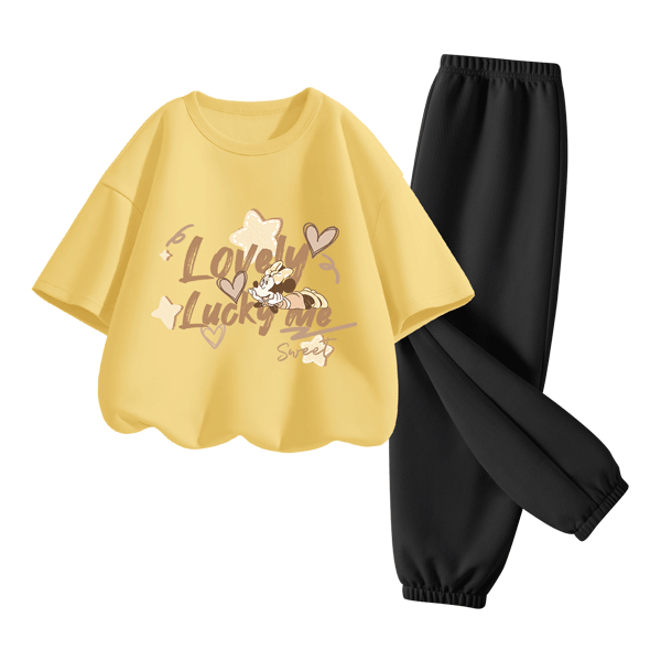 Disney Kids Sportswear 2026 Summer New Comfortable Cotton Girls Short Sleeve T-Shirt Loose Boys Summer Outfit