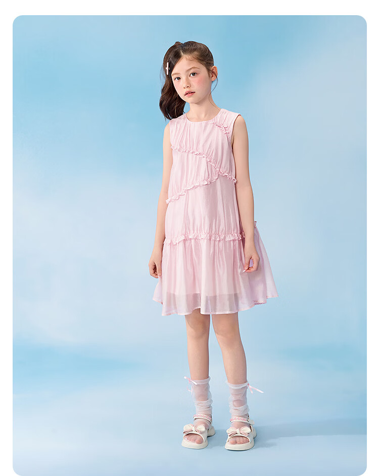Balabala Kids Sleeveless Dress 2026 Summer New Girls Princess Dress Sweet Fashionable 23