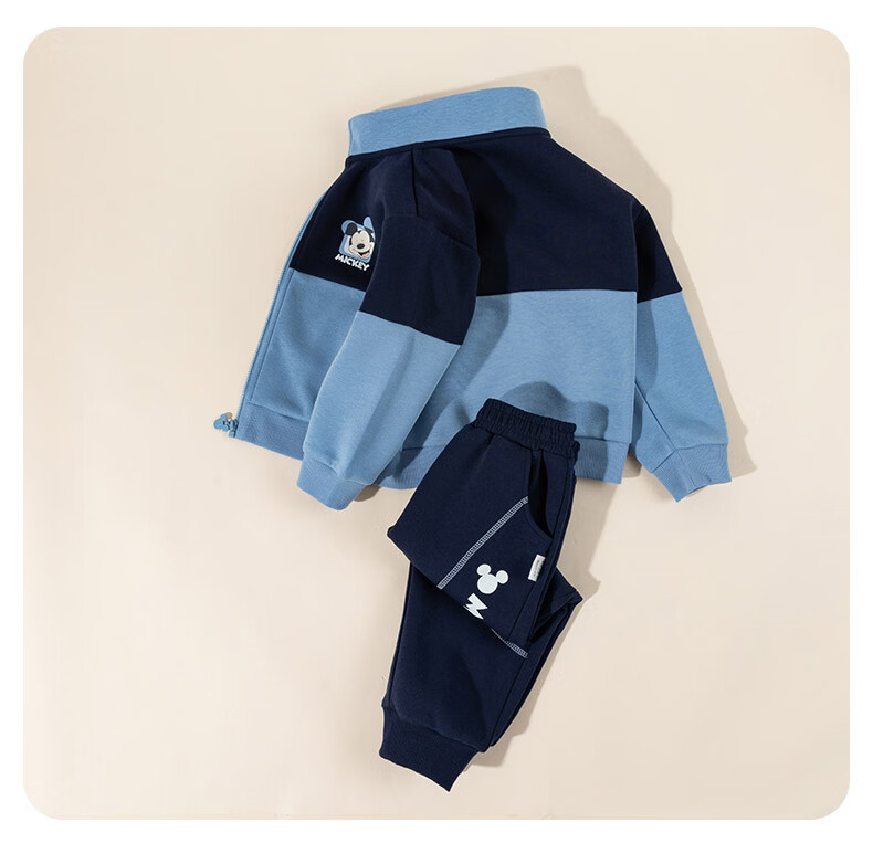 Disney Kids Spring and Autumn New Boys Cartoon Fashion Casual Comfortable Warm Jacket Set Retro Green 100 11