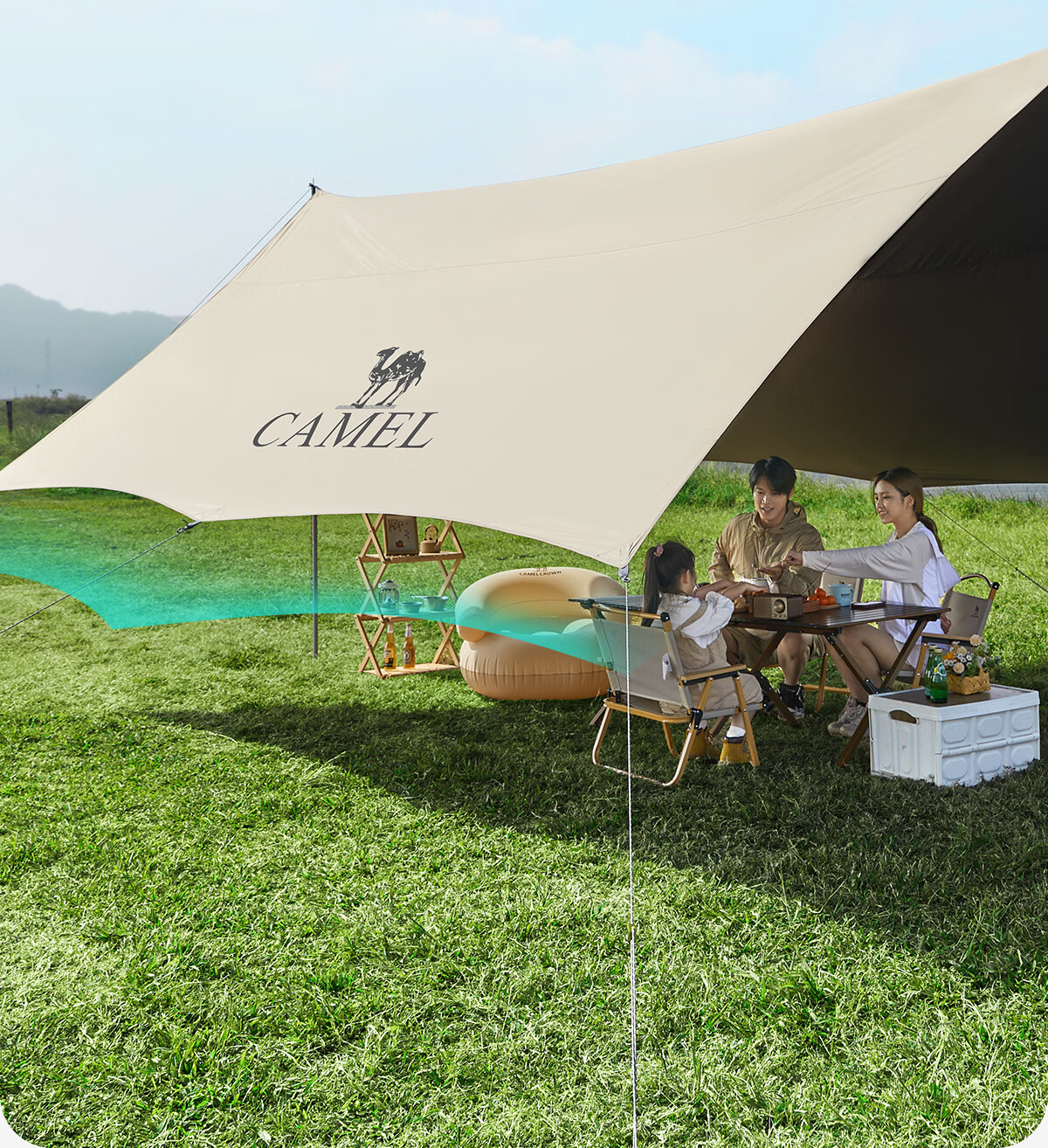 CAMEL Outdoor Titanium Black Gel Canopy Tent Camping Sun Protection Rain Shelter Equipment 133CA6B014 15