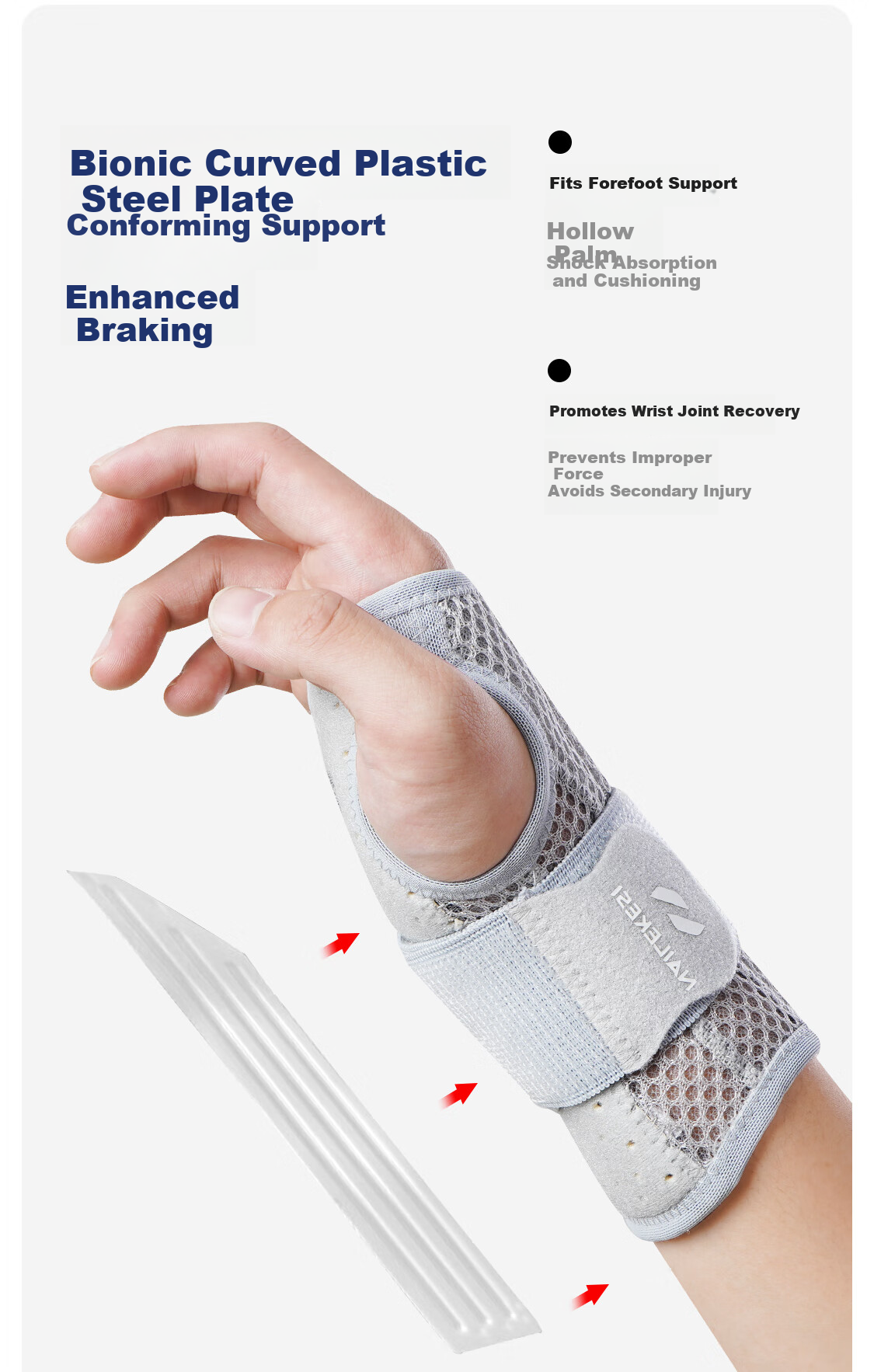 NAILEKESI N Wrist Joint Medical Fixation Steel Plate Wrist Brace Carpal Tunnel Syndrome Sprain Support Tendonitis Fracture Splint Pink Right M 7