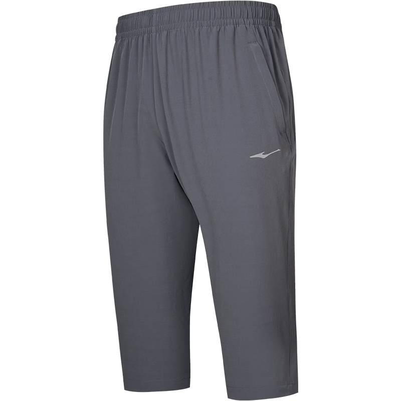 Erke Woven 3/4 Length Quick-Dry Ice-Feel Sun-Protective Antibacterial Outdoor Casual Running Sports Pants for Men Summer