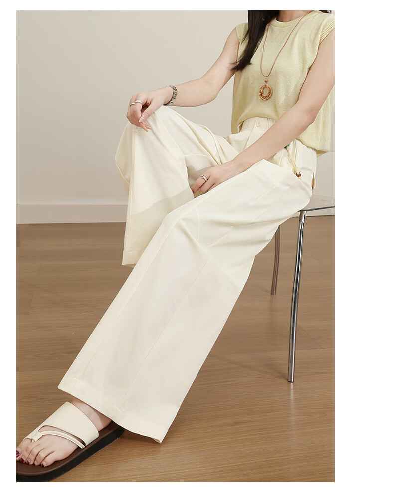 Langsha Curved Blade Pants Women 2026 Summer New Ice Silk Cool Breathable Draped Mosquito-Repellent Loose Casual Straight Wide-Leg Pants 13