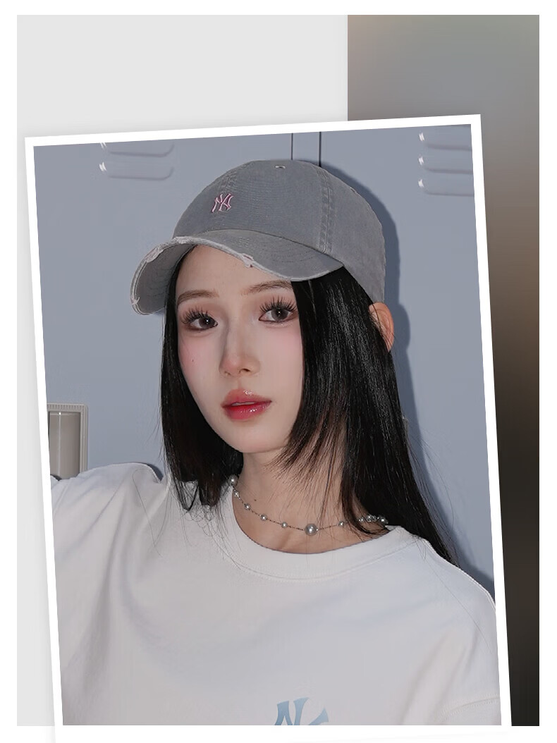 MLB Unisex Vintage Soft Top Baseball Cap 26 Spring New 3ACPB096N-07SBS-F Worn by Zhang Ruonan 13