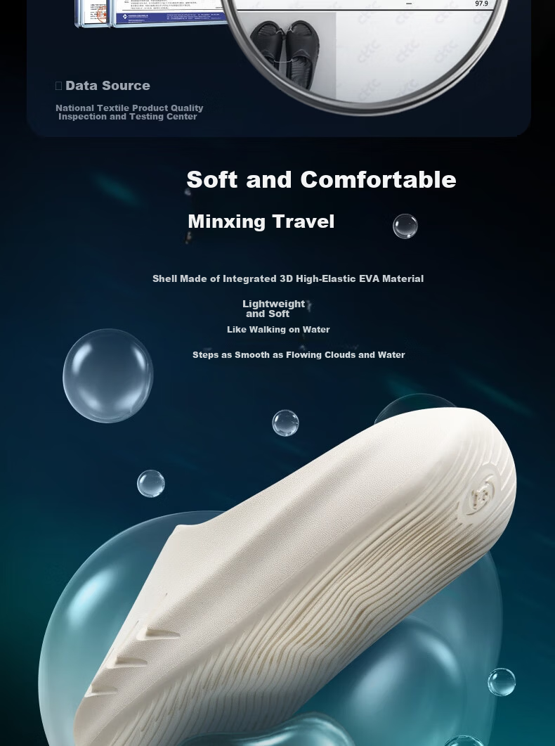 RIGORER Little Shark Antibacterial Odor-Resistant Slippers for Men Summer Outdoor Non-Slip Thick-Soled Basketball Sports Sandals for Women Couples 6