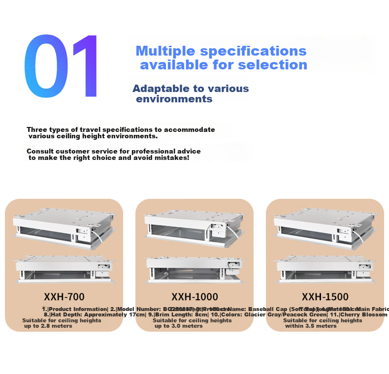 IN&VI XXH-700 Ultra-Thin Electric Motorized Projector Ceiling Mount 70CM Travel Remote Control Compatible with XGIMI, Dangbei, and JmGO Home Projectors 2