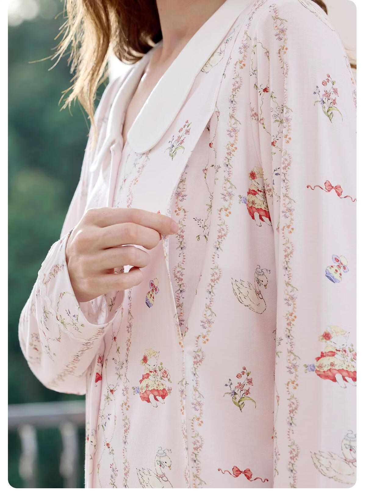 JOYNCLEON Plant Natural Cool Summer Thin Maternity Postpartum Nursing Pajamas L jyz204865 23