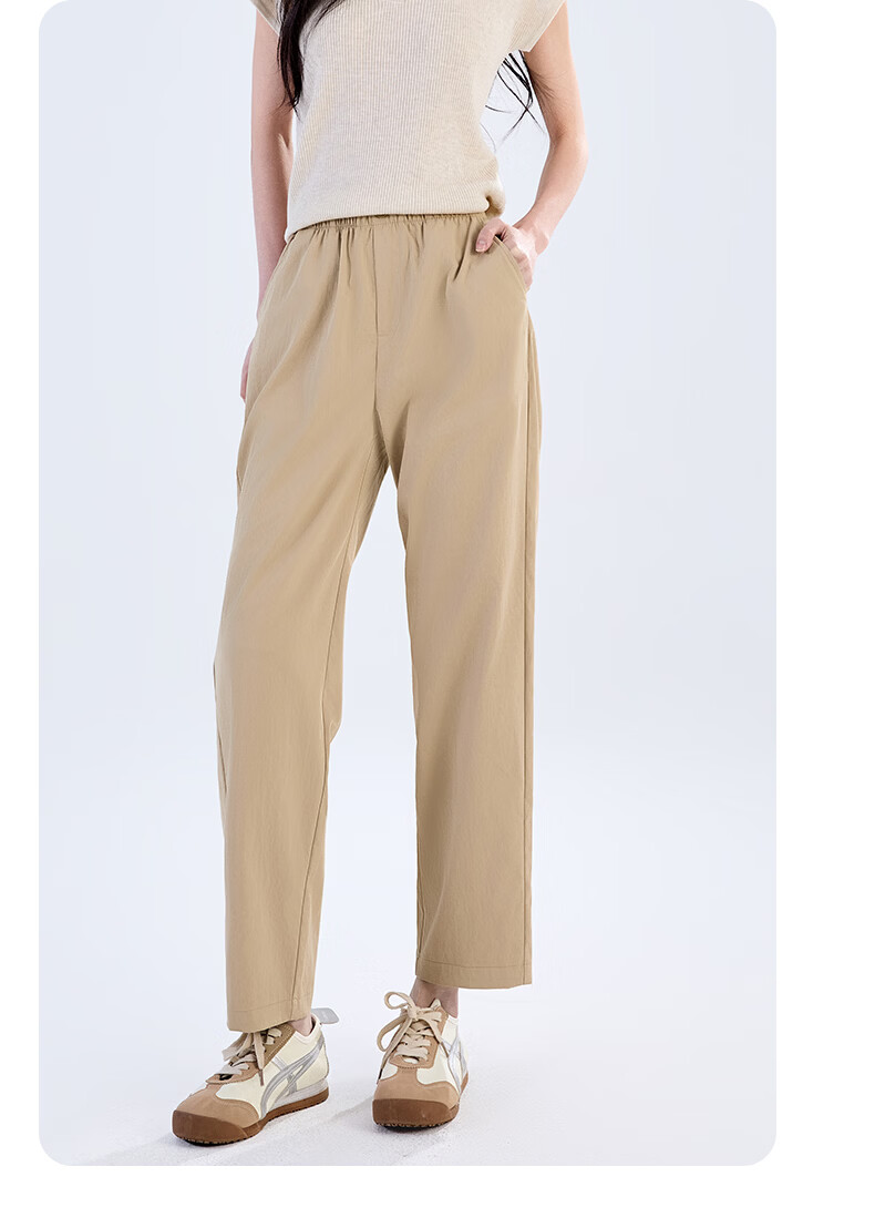 LangSha Straight-Leg Harem Pants for Women, Summer 2026 Thin High-Waist Slimming Nine-Point Straight-Leg Carrot Cigarette Trousers 16