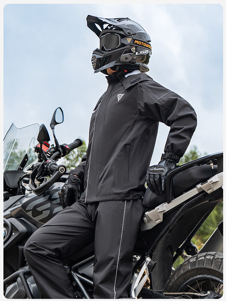 MOTOWOLF Motorcycle Riding Raincoat and Rain Pants Separate Heavy Rain Rider Rain Suit Set 15