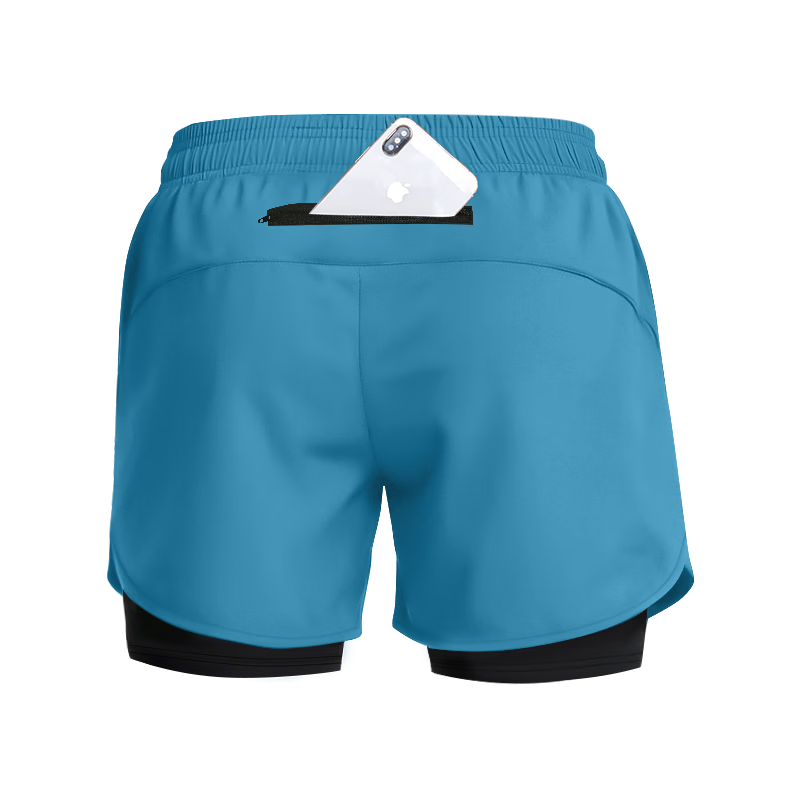 BURUITE Men's Running Shorts with Inner Liner, Three-Quarter Athletic Shorts, Summer Professional Marathon Quick-Dry 2-in-1 Fitness Pants