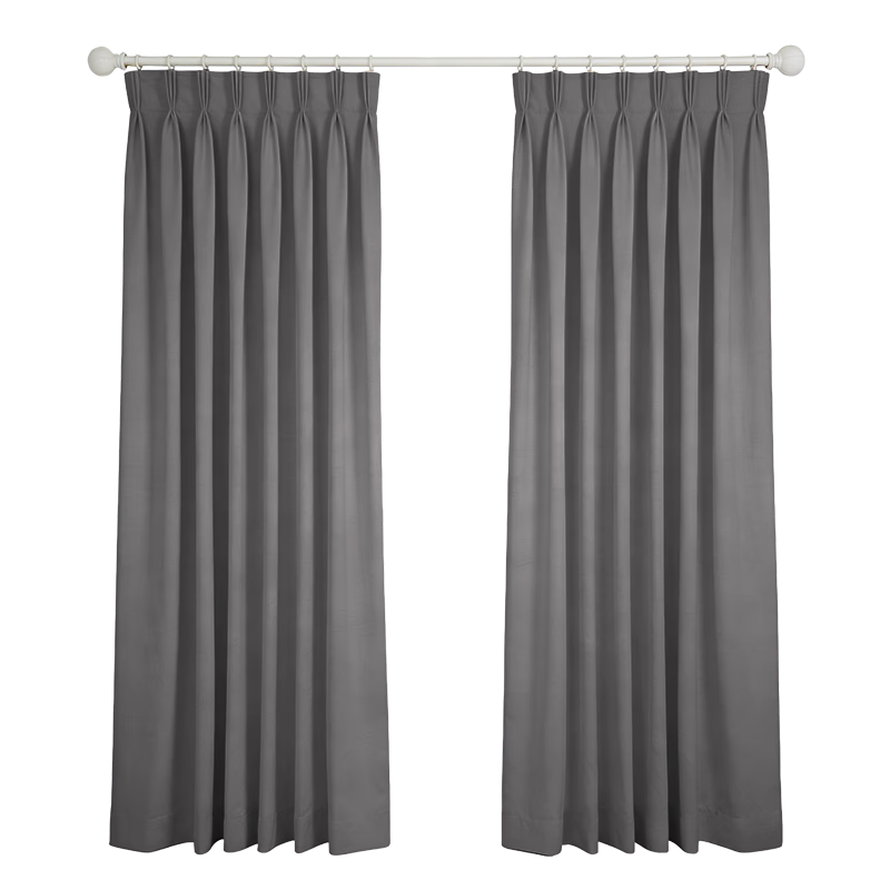 JD Original High-Precision Gray Curtains, Blackout Curtains for Bedroom And Living Room, Sunshade Curtains with Hooks, Width 1.5m * Height 2m